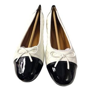 Josef Seibel Black & White Quilted Ballet Flats - Size 42 (US 11)